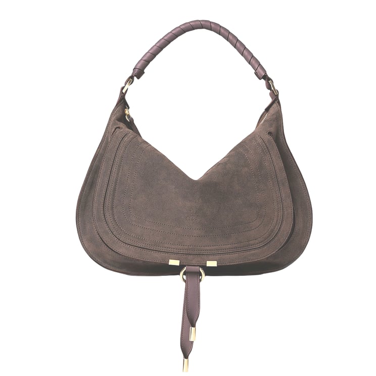 Chloé Suede Crescent Bag with Tassel Accents