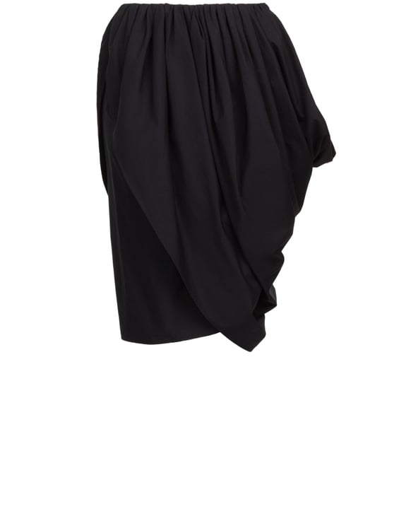 Chloé Cotton Poplin Wrap Skirt with Draped Design and Asymmetrical Hem