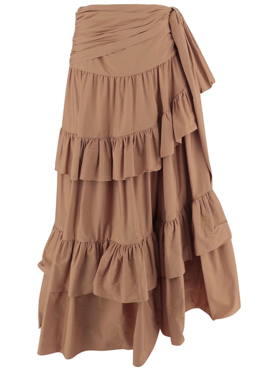Chloé Cotton Poplin Ruffled Skirt