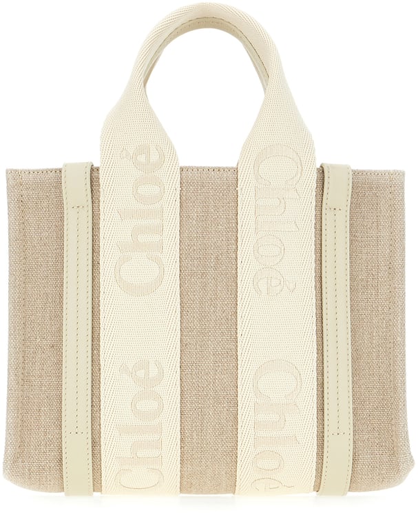 Chloé Chloe Cappuccino linen small Woody handbag