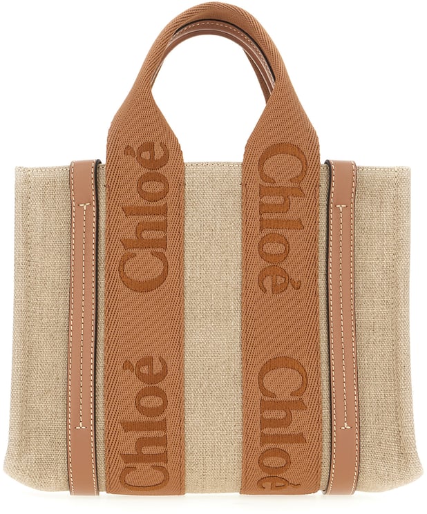 Chloé Chloe Cappuccino linen small Woody handbag
