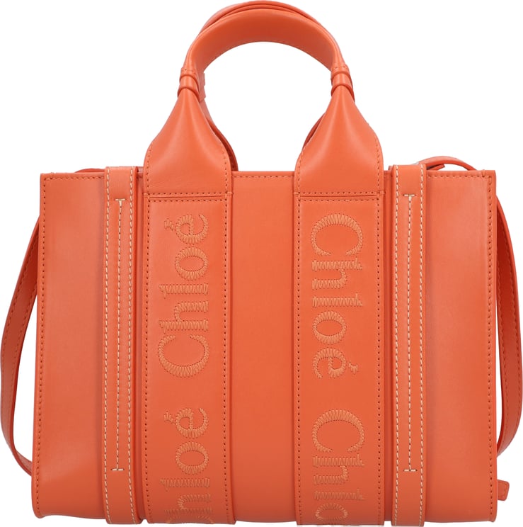 Chloé Small Woody Tote Bag Orange