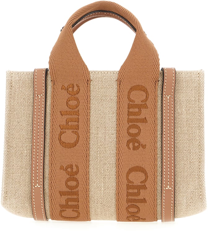 Chloé Chloe Cappuccino linen small Woody handbag