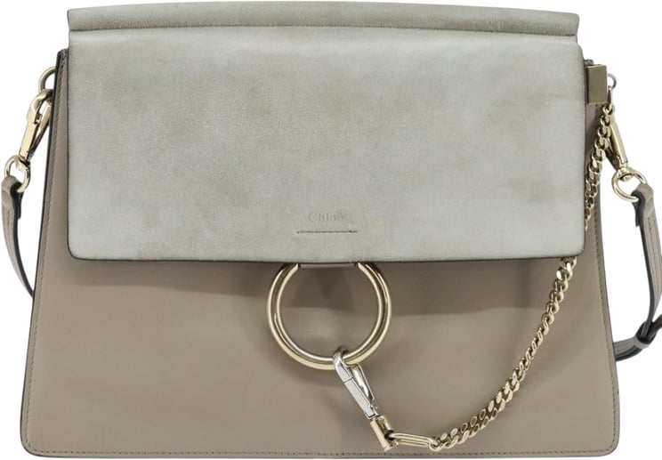 Chloé Chloe Faye Shoulder Bag Leather and Suede Medium