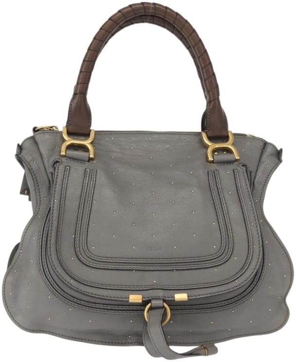 Chloé Chloe Marcie Shoulder Bag Studded Leather Medium