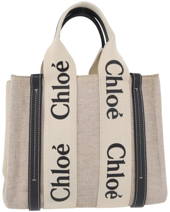 Chloé Chloe Woody Convertible Tote Canvas with Leather Mini