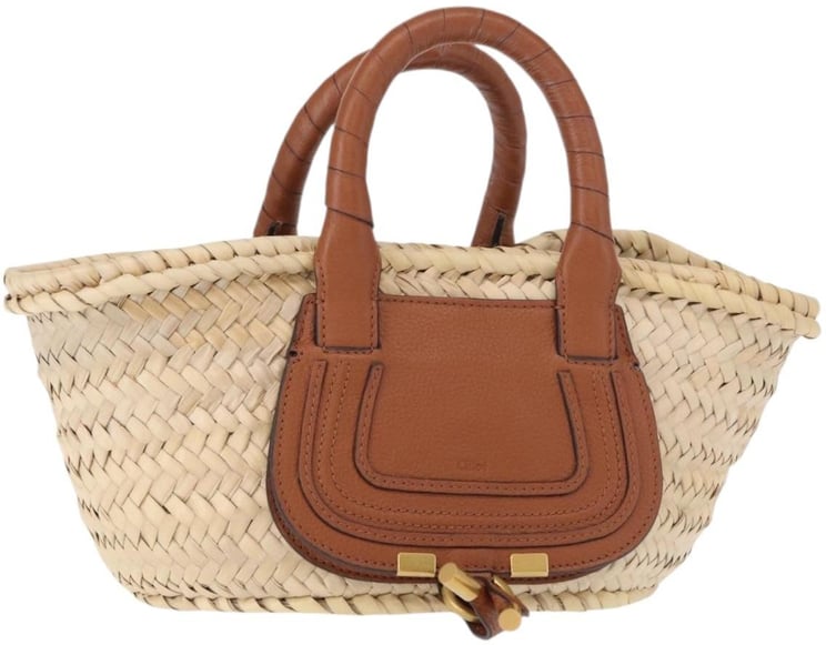 Chloé Chloe Marcie Basket Bag Raffia and Leather Mini