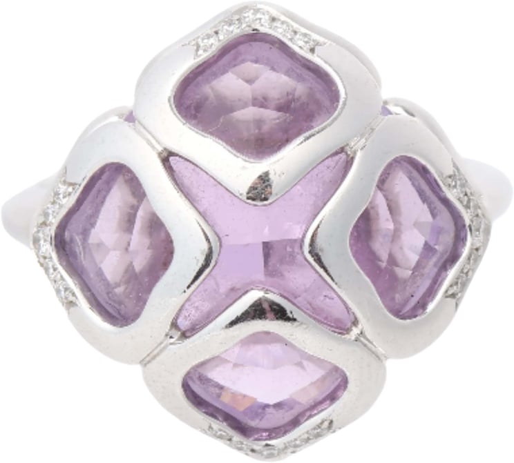Chopard Chopard Imperiale Amethyst Diamond 18k White Gold Cocktail Ring, Size 51 EU