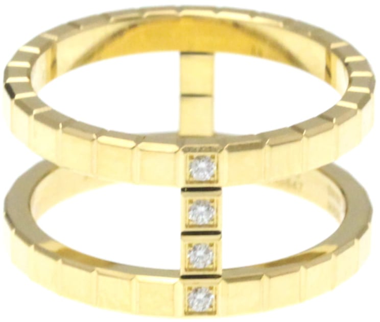 Chopard Chopard Ice Cube Pure Ring 18K Yellow Gold with Diamond 4mm
