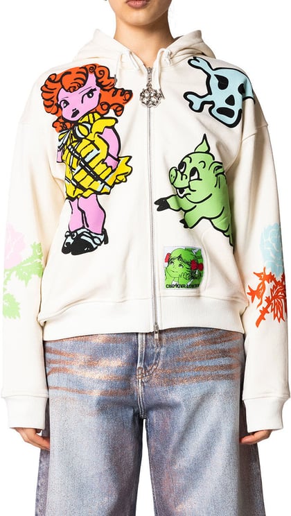 Chopova Lowena CRY BABY ZIP HOODIE MULTI