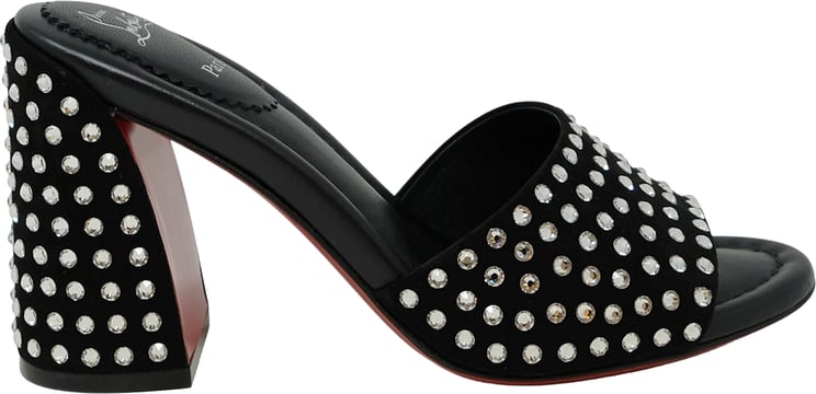Christian Louboutin CHRISTIAN LOUBOUTIN 1240729 T023 BLACK SUEDE JANE MULE STRASS BOUM 85 SANDALS