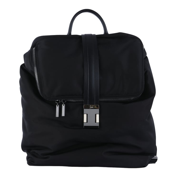 Christian Louboutin Black Backpack with Smooth Fabric Body