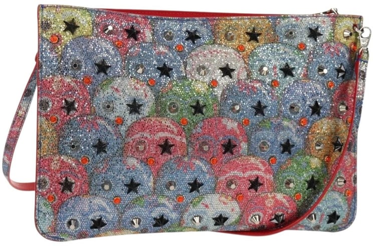 Christian Louboutin Christian Louboutin Loubiclutch Spiked Printed Leather