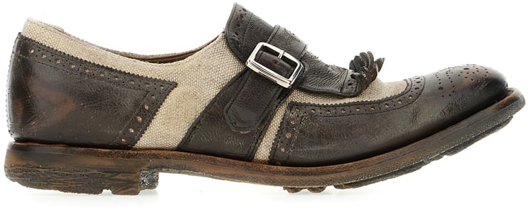 Church's Church's Two-tone leather and fabric Shanghai monk strap shoes