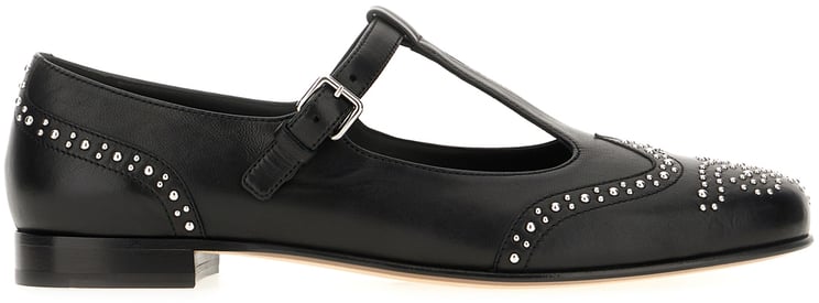 Church's Churchs Black leather t-bar strap ballerinas