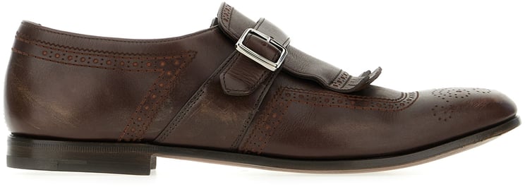 Church's Church's Chocolate leather Shanghai Laser monk strap shoes