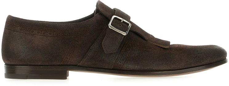 Church's Church's Chocolate suede Shanghai Laser monk strap shoes
