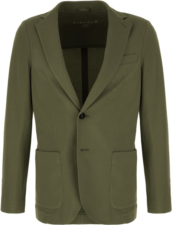 Circolo 1901 Circolo Olive green stretch cotton blazer