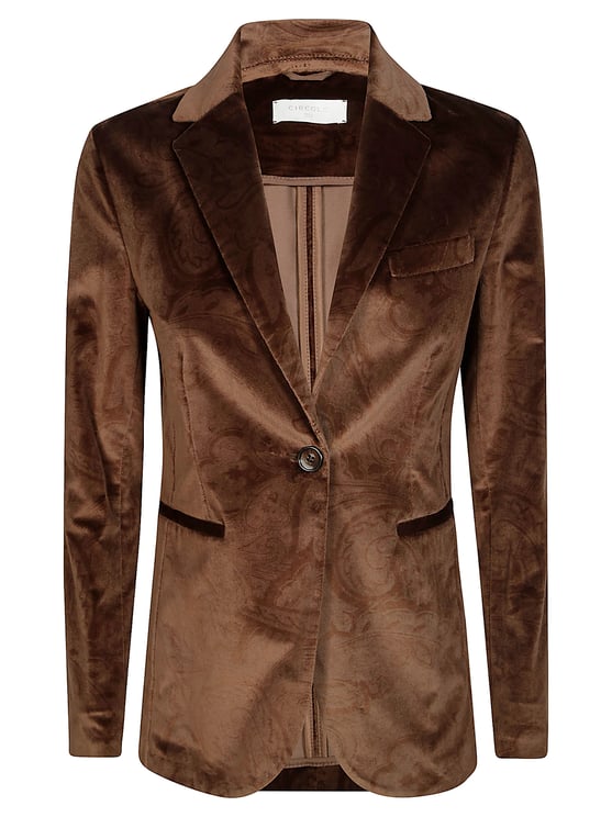 Circolo 1901 Rich Brown Paisley Velvet Jacket