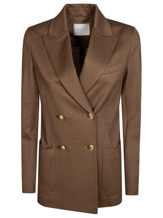 Circolo 1901 Textured Cotton Linen Double Breasted Blazer