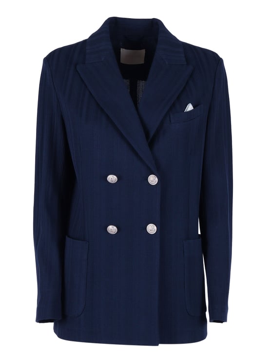 Circolo 1901 Wide Lapel Double Breasted Blazer