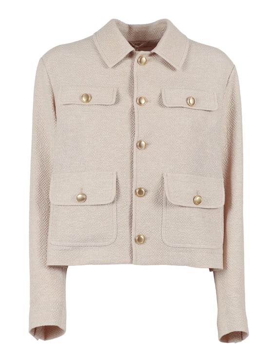 Circolo 1901 Cropped Linen Cotton Flap Jacket