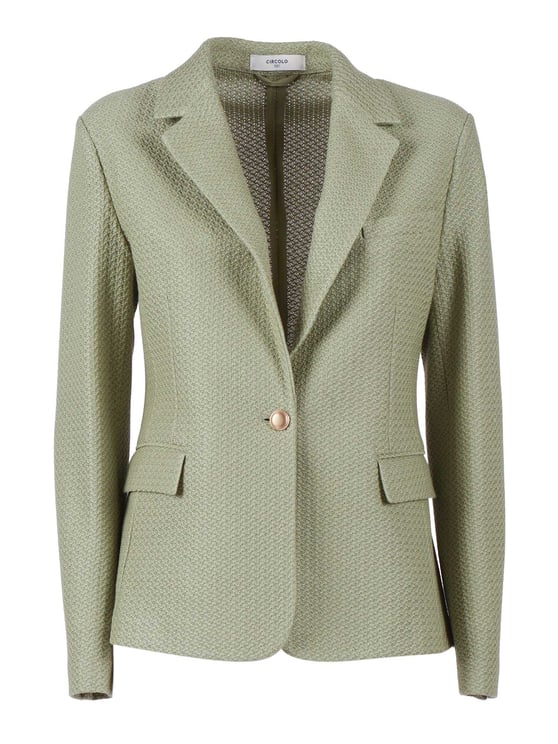 Circolo 1901 Textured Tailored Jacket with Notched Lapels and Flap Pockets