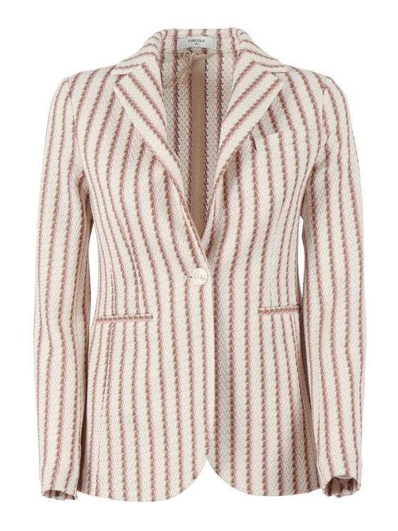 Circolo 1901 Long Textured Stripe Slim Jacket