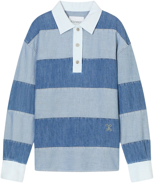 Closed Closed Rugby Shirt Polos Lichtblauw C94350-16f-3e
