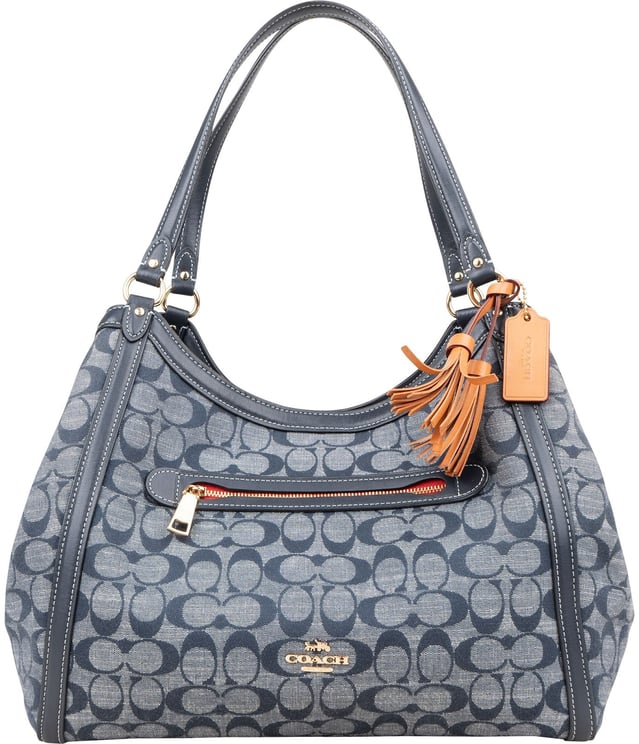 Coach Coach Monogram Signature Chambray Legacy Denim Shoulder Bag