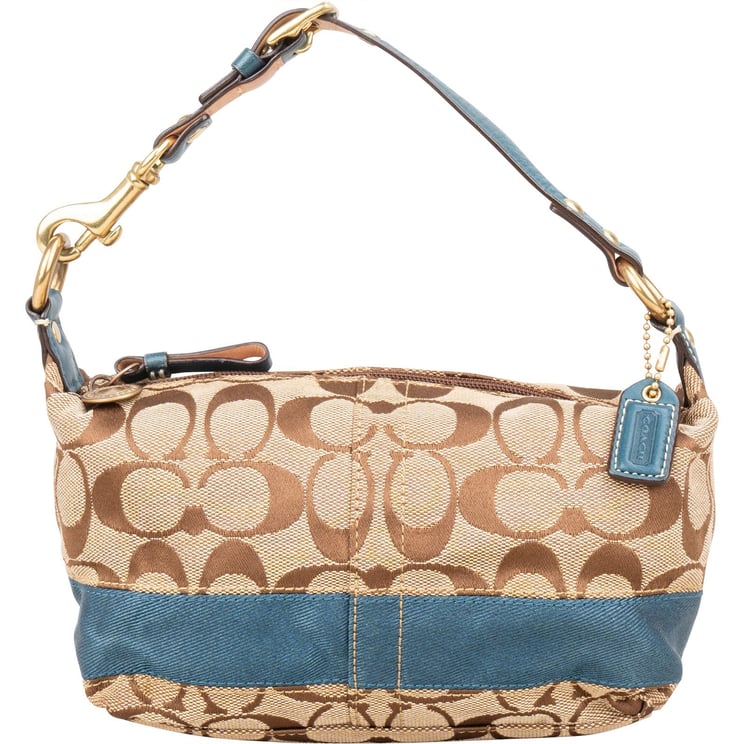 Coach Coach Monogram Signature Stripe Demi Pouch Handbag