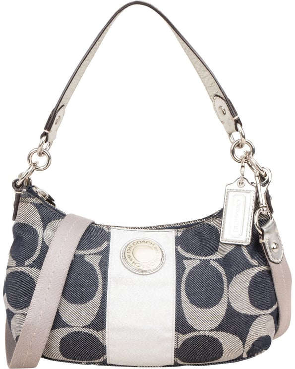 Coach Coach Monogram Denim Signature Stripe Shoulder Bag