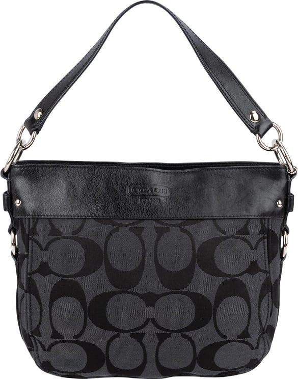Coach Coach Black Monogram Signature Hobo Shoulder Bag