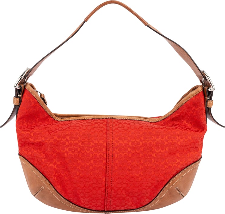 Coach Coach Mini Monogram Signature Red Soho Hobo Shoulder Bag