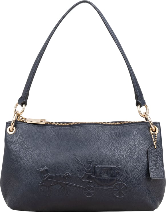 Coach Coach Pebbled Leather Horse Carriage Swinger Shoulder Bag