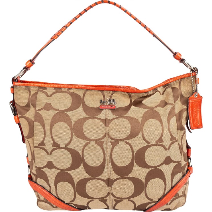 Coach Coach Monogram Signature Patent Leather Hobo Shoulder Bag