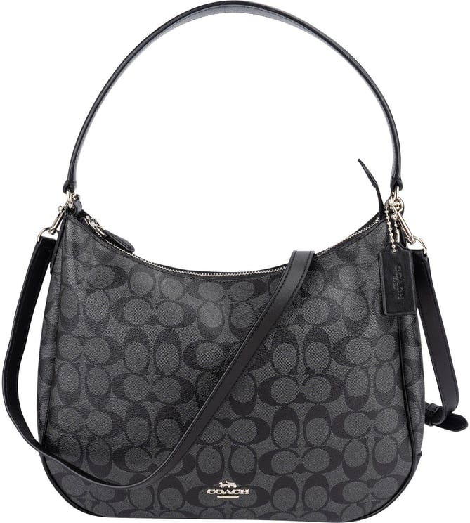 Coach Coach Monogram Signature Black Hobo Shoulder Bag