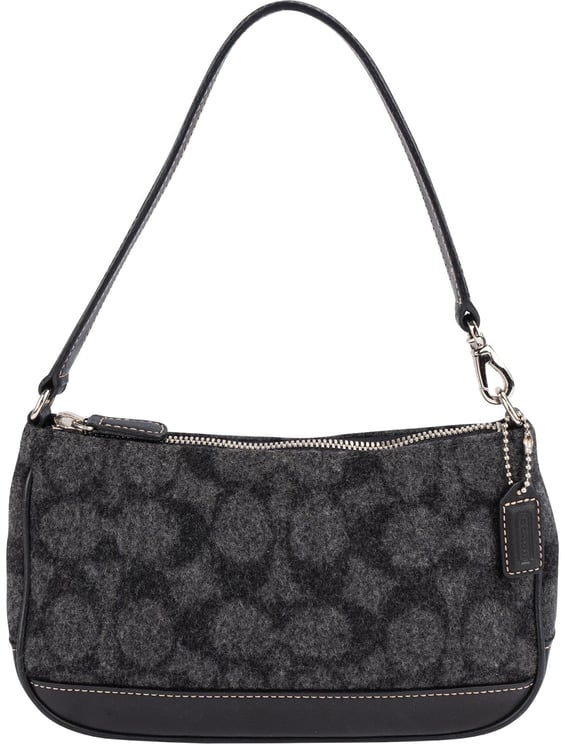 Coach Coach Monogram Wool Optic Signature Demi Pochette Handbag