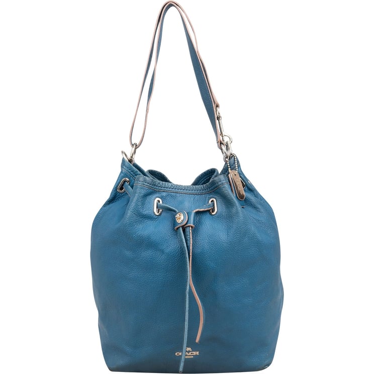 Coach Coach Pebbled Leather Drawstring Duffle Bucket Crossbody Bag