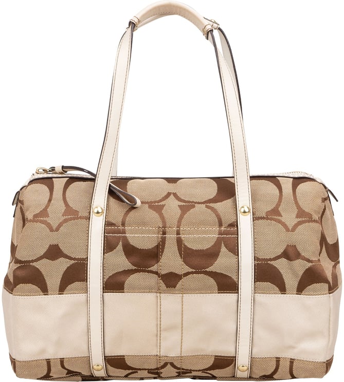 Coach Coach Monogram Signature Stripe Duffle Shoulder Bag