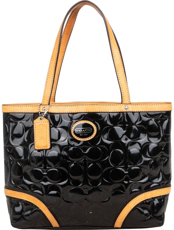 Coach Coach Monogram Embossed Patent Leather Signature C Tote Handbag