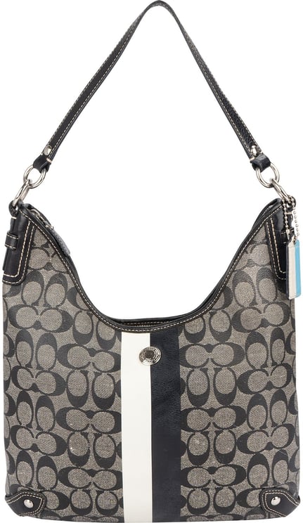 Coach Coach Monogram Signature Stripe Hobo Shoulder Bag
