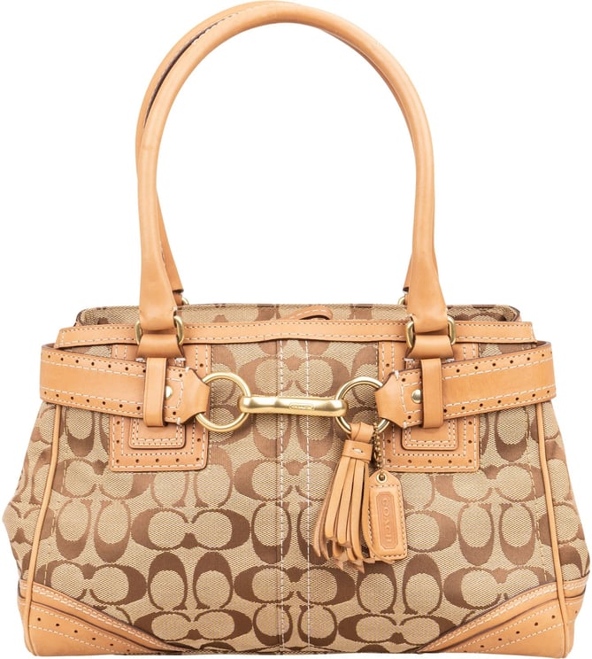 Coach Coach Monogram Signature Canvas Hampton Flap Handbag