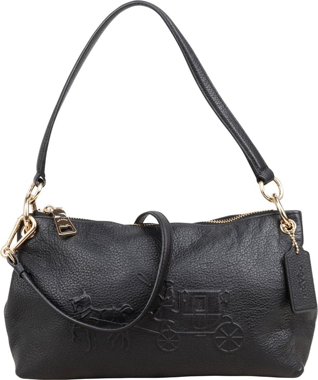 Coach Coach Pebbled Leather Horse Carriage Mia Shoulder Bag