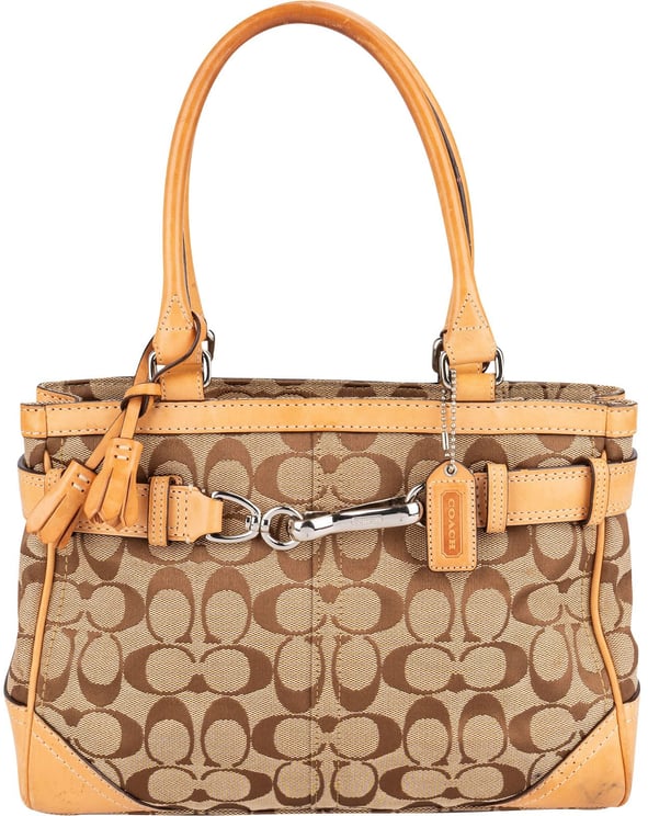 Coach Coach Monogram Signature Canvas Hampton Carryall Handbag