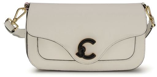 Coccinelle Coccinelle White Calf Leather Bos Taurus Shoulder Bag