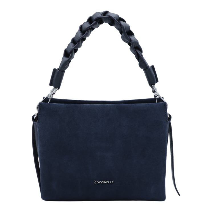 Coccinelle Suede Handbag with Braided Handle and Minimalist Design