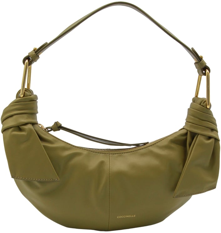 Coccinelle Crescent-Shaped Olive Green Handbag