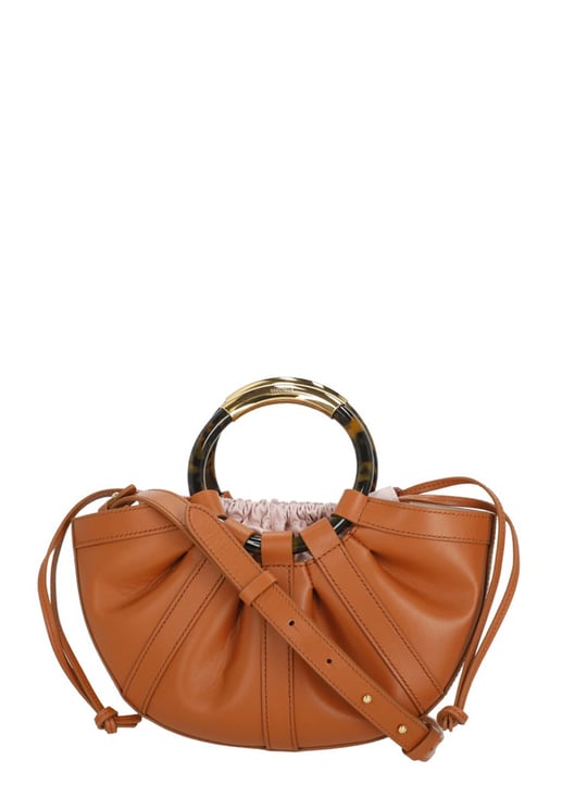 Coccinelle Soft Gathered Leather Medium Shoulder Bag With Two Rigid Handles