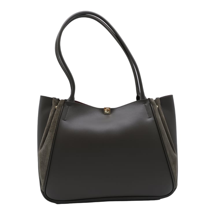 Coccinelle Structured Handbag with Textured Side Panels
